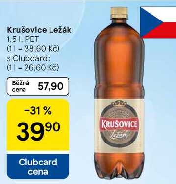 Krušovice Ležák PET, 1.5 l