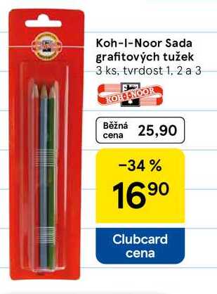 Koh-I-Noor Sada grafitových tužek, 3 ks, tvrdost 1, 2 a 3