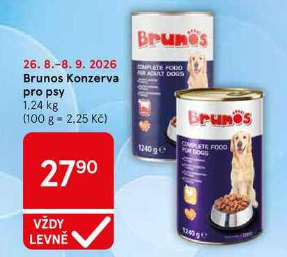 Brunos Konzerva pro psy, 1,24 kg