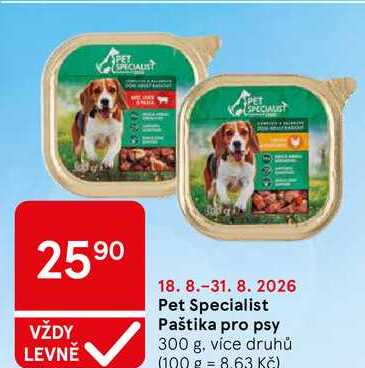 Pet Specialist Paštika pro psy, 300 g, více druhů