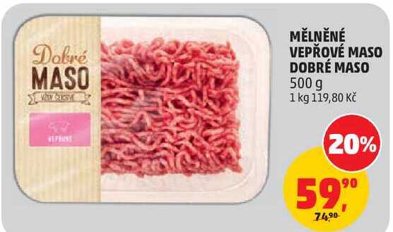 MĚLNĚNÉ VEPŘOVÉ MASO DOBRÉ MASO, 500 g