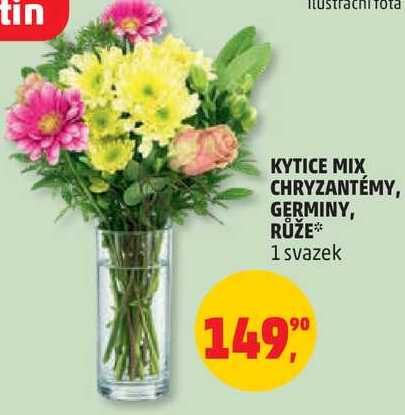 KYTICE MIX CHRYZANTÉMY, GERMINY, RŮŽE, 1 svazek