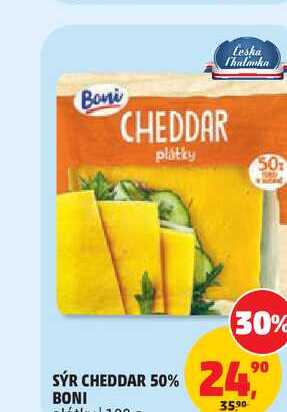 SÝR CHEDDAR 50% BONI, 100 g