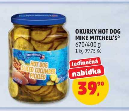 OKURKY HOT DOG MIKE MITCHELL'S, 670/400 g
