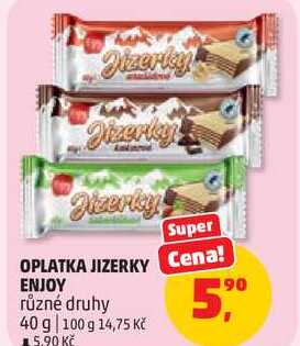 OPLATKA JIZERKY ENJOY různé druhy, 40 g  
