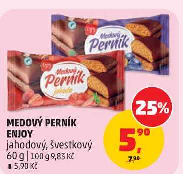 MEDOVÝ PERNÍK ENJOY jahodový, 60 g