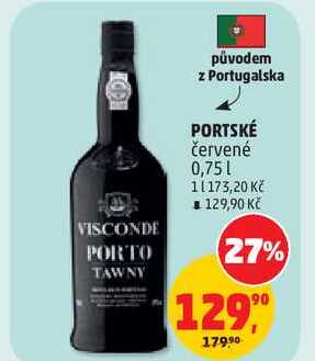 PORTSKÉ červené, 0,75 l