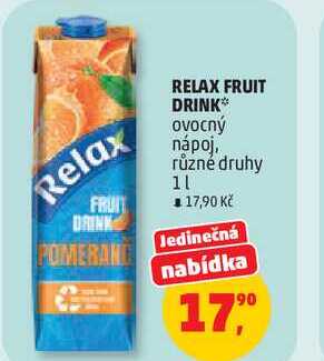 RELAX FRUIT DRINK ovocný парој, různé druhy, 1 l