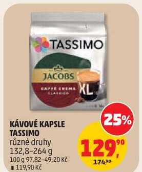 KÁVOVÉ KAPSLE TASSIMO různé druhy, 132,8-264 g 