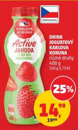 DRINK JOGURTOVÝ KARLOVA KORUNA různé druhy, 400 g