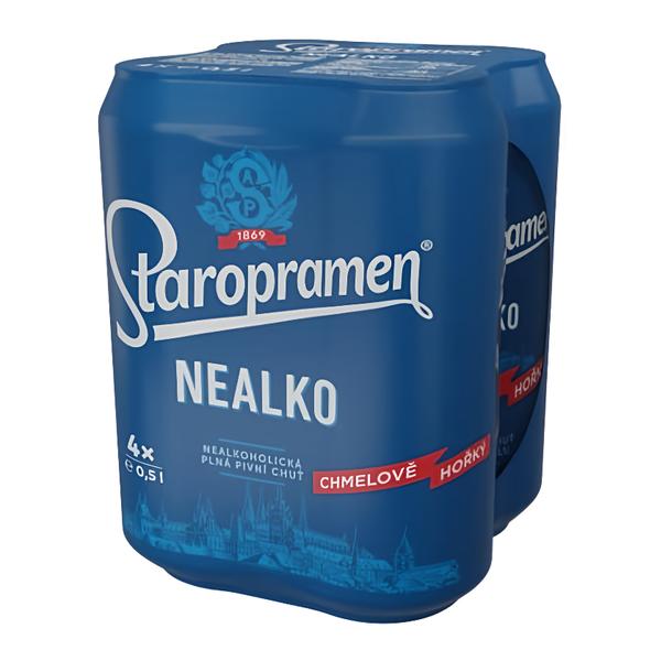 Staropramen Nealko, světlé, plech multipack 4x0,5l