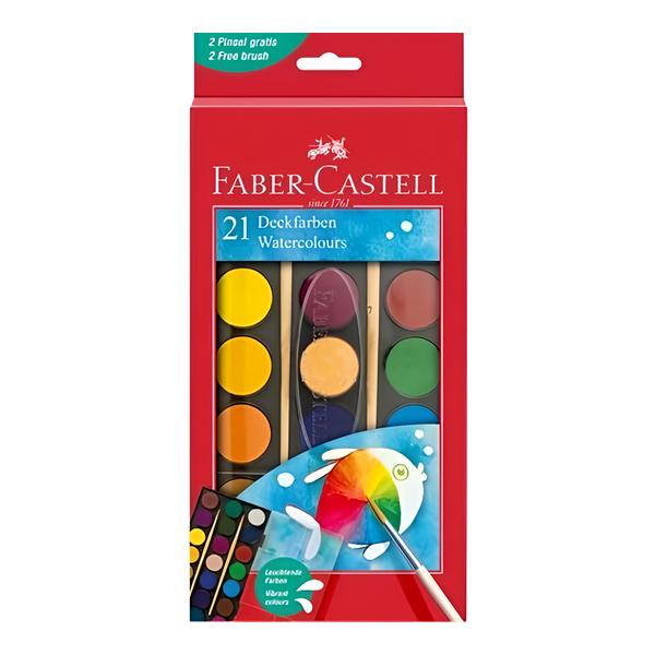 Faber-Castell Vodové barvy, velké, 21 barev, 30 mm