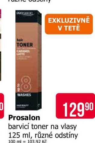 Prosalon barvicí toner na vlasy 125 ml, různé odstíny