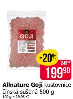 Allnature Goji kustovnice čínská sušená 500 g