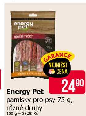 Energy Pet pamlsky pro psy 75 g, různé druhy 