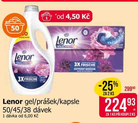 Lenor gel/prášek/kapsle 50/45/38 dávek