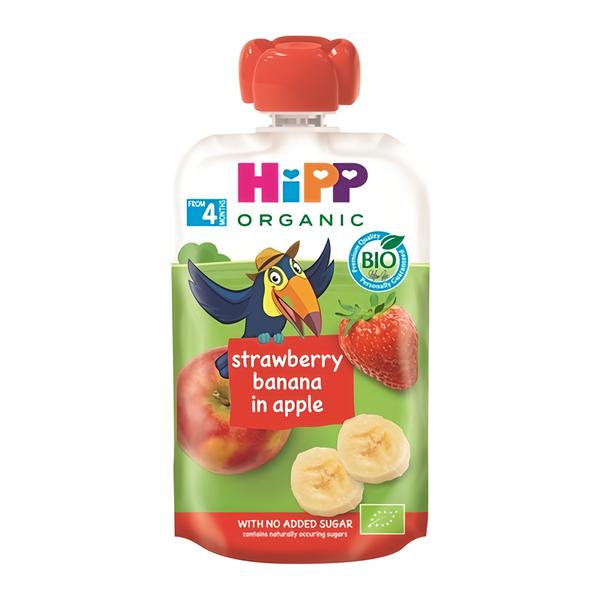 HiPP iS BIO 100% ovoce Jablko-Banán-Jahoda