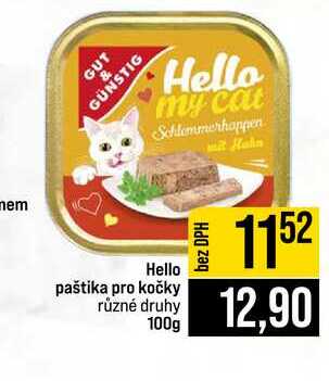 Hello paštika pro kočky různé druhy 100g