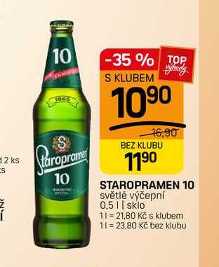 STAROPRAMEN 10 světlé výčepní 0,5l
