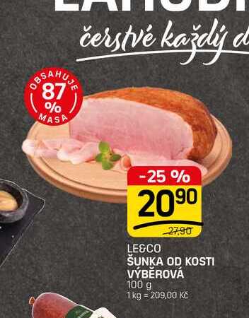 ŠUNKA OD KOSTI VÝBĚROVÁ 100 g