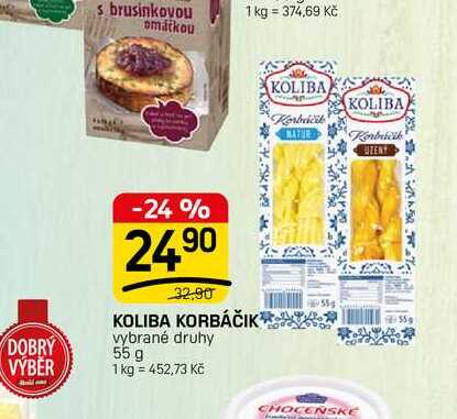 KOLIBA KORBÁČIK vybrané druhy 55 g