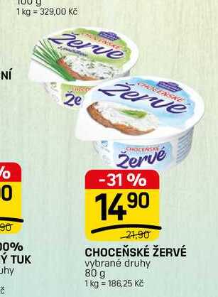 CHOCEŇSKÉ ŽERVÉ vybrané druhy 80 g