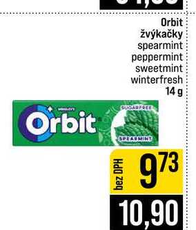Orbit žvýkačky spearmint peppermint sweetmint winterfresh 14 g