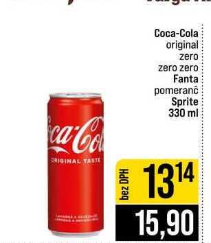 Coca-Cola original zero zero zero Fanta pomeranč Sprite 330 ml