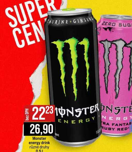Monster energy drink různé druhy 05l