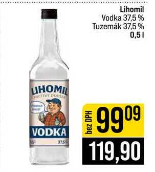 Lihomil Vodka 37,5% Tuzemák 37,5% 0,5l