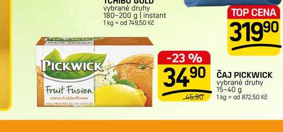 ČAJ PICKWICK 45,90 vybrané druhy 15-40 g