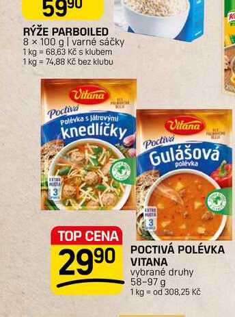 POCTIVÁ POLÉVKA VITANA vybrané druhy 58-97 g