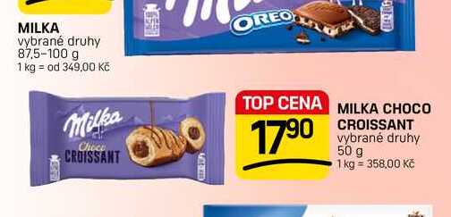 MILKA CHOCO CROISSANT vybrané druhy 50 g