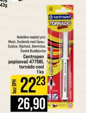 Centropen popisovač 4775BL tornádo cool 1ks