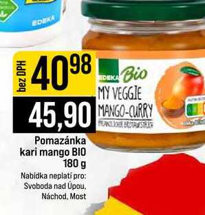 Pomazánka kari mango BIO 180 g