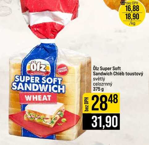 Ölz Super Soft Sandwich Chléb toustový světlý celozrnný 375 g
