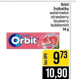 Orbit žvýkačky watermelon strawberry blueberry bubblemint 14 g