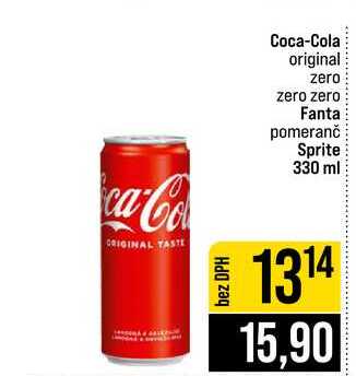 Coca-Cola original zero zero zero Fanta pomeranč Sprite 330 ml