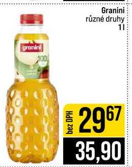 Granini různé druhy 1l