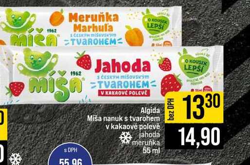 Algida Miša nanuk s tvarohem v kakaové polevě jahoda meruňka 55 ml