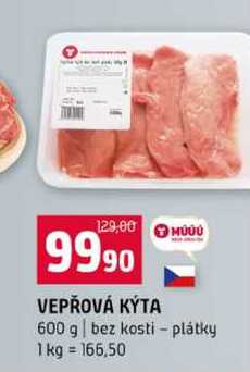 VEPŘOVÁ KÝTA 600 g bez kosti plátky