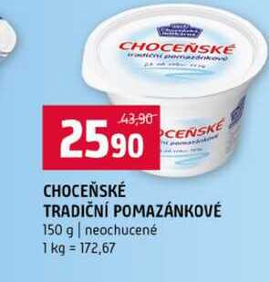CHOCEŇSKÉ TRADIČNÍ POMAZÁNKOVÉ 150 g neochucené