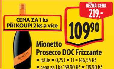 Mionetto Prosecco DOC Frizzante, 0,75 l