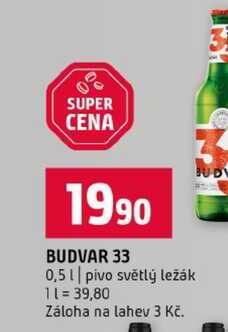 BUDVAR 33 0,5l pivo světlý ležák 