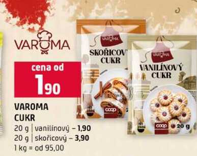 VAROMA CUKR 20 g vanilínový 20 g skořicový 