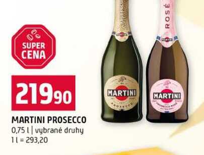 MARTINI PROSECCO 0,75l vybrané druhy 