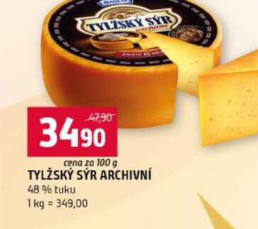 TYLŽSKÝ SÝR ARCHIVNÍ 48% tuku 100g