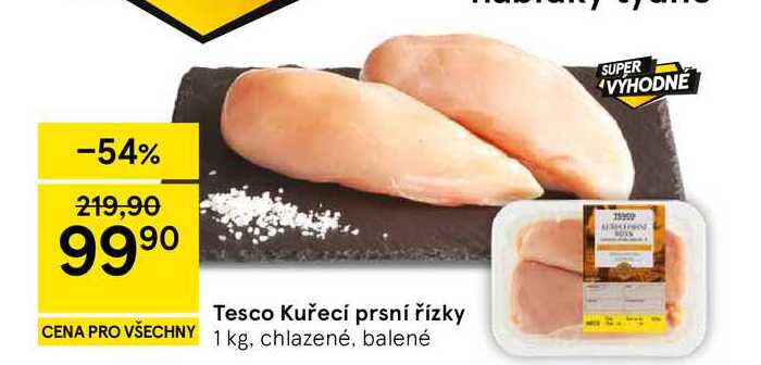Tesco Kuřecí prsní řízky, 1 kg