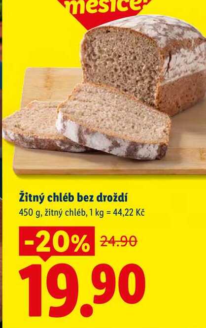 Žitný chléb bez droždí, 450 g 