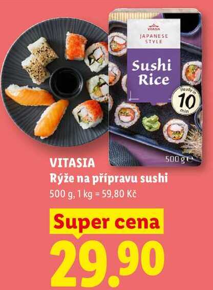 VITASIA Rýže na přípravu sushi, 500 g